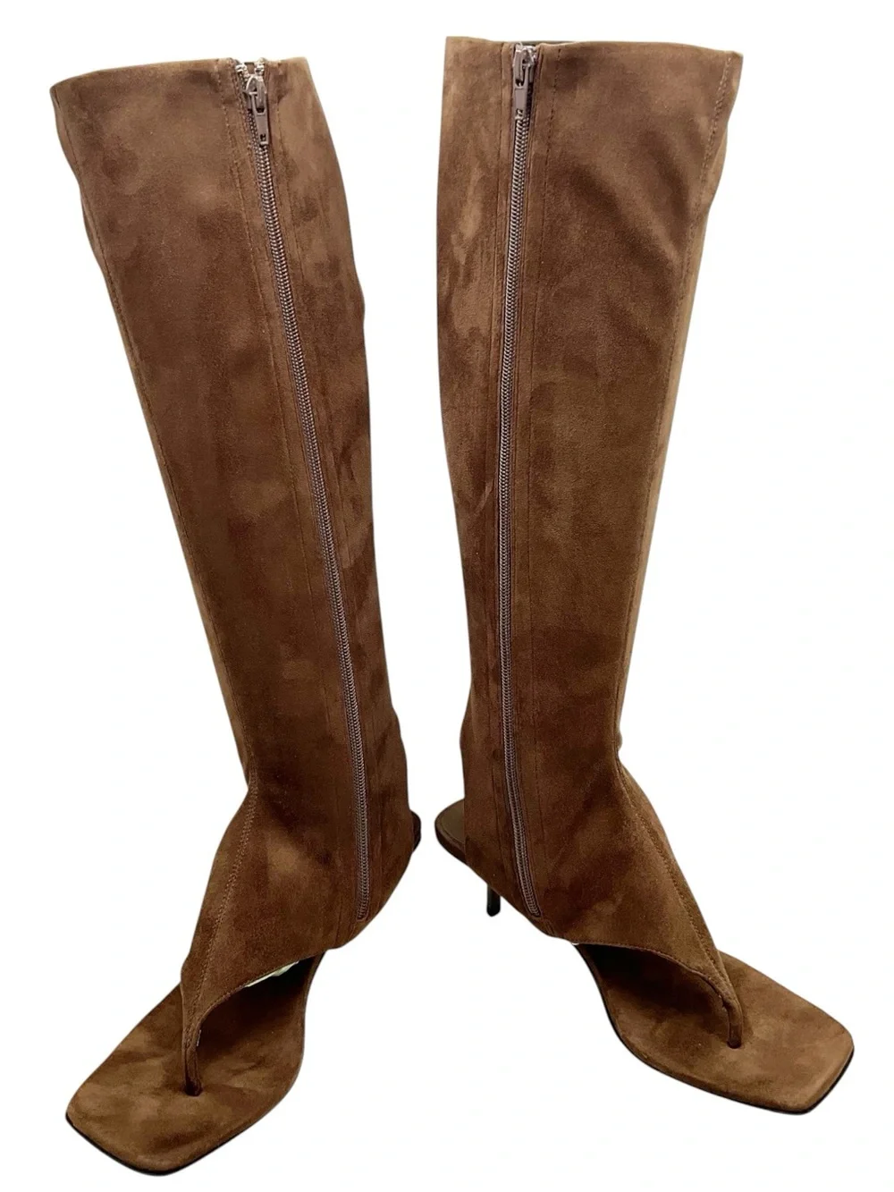 {Jeffery Campbell} Confidence Knee High Sandals In Brown Neoprene